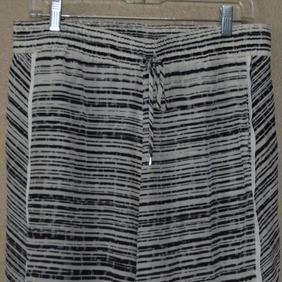 NWT Sz L Townsen Black White Silk Palazzo Pants - Picture 2 of 7